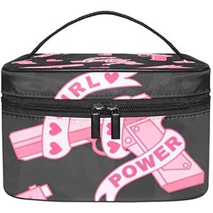 Valentijnsdag hart make-up organizer tas, reismake-up tas organizer case draagbare cosmetische tas voor vrouwen en meisjes toiletartikelen, Meerkleurig, 22.5x15x13.8cm/8.9x5.9x5.4in