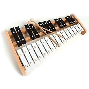 Professionele houten Sopraan Full Size Glockenspiel Xylofoon met 27 metalen sleutels voor volwassenen en kinderen - inclusief 2 houten kloppers