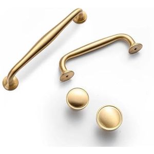 MOBYAT Messing meubelgrepen gouden cirkel ronde matte eenvoudige geborsteld koperen laden kledingkast kast knoppen trekt handgrepen hardware 1 stuk (kleur: 2312-96)