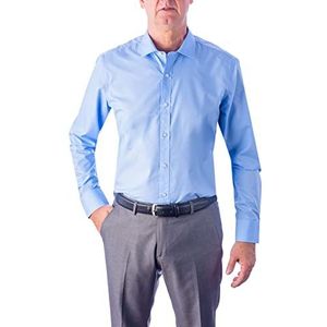 1st American Formele zakelijke overhemd voor heren - klassieke kraag lange mouwen katoen gemakkelijk strijken, Lichtblauw, XL