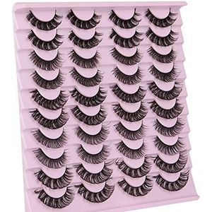 Valse wimpers, 20 paar, natuurlijke wimpers, verpakking met natuurlijke look
