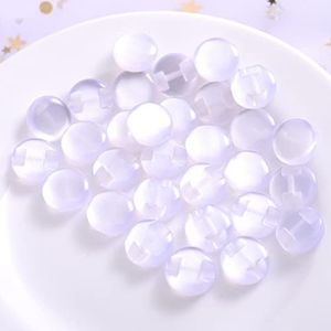 Button， Knopen Naaien Crafts， 50 Stuks 8mm Transparant Effen Kleur Hars Knoppen Leuke Kleur Naaien Knop Scrapbooking Diy Kleding Accessoires(White)