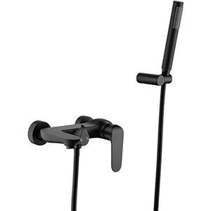 Lopus Wall Mounted Bathtub Faucets Bath Shower Set Black Shower Taps Set Bathtub Mixer with Handheld Tap Shower, Luxury Black Shower Set