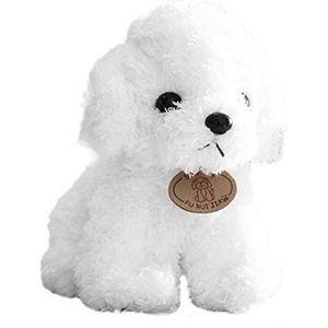 HUIOP Groothandel simulatie teddy hond knuffel pop puppy hond pop schattige poedel om kinderen te sturen grijp cadeau TeddyDog-Wit 25 cm