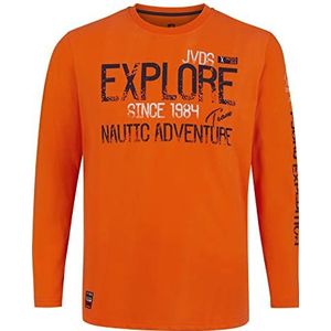 Jan Vanderstorm Heren Shirt Met Lange Mouwen Elion Orange, 2Xl (Xxl) - 60/62