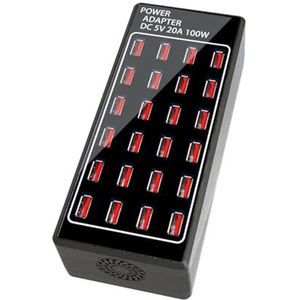 USB-oplader, USB Lader 12 24 Multi Poorten HUB 100 W Laadstation Dock Universele Desktop Muur Power Adapter for Mobiele Telefoons,ondersteuning voor meerdere snelladen(24-Port USB(100W))
