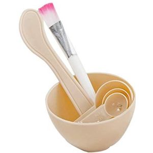 4 Stuks/set Facial Borstel Kom Lepel Kit Bar DIY Beauty Tool Huidverzorging Zelfgemaakte Mengen Supply Professionele Salon Beige