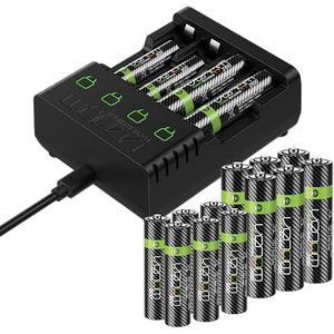 Venom Oplaadbare batterij oplaadstation plus 8 x AA 2100mAh en 8 x AAA 800mAh batterijen