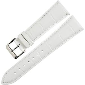 LQXHZ Horloge Accessoires 16mm 18mm 20mm 22mm Horlogeband Lederen Horlogeband Mode Groen Compatibel Met Gucci Vrouwen Horlogebanden (Color : White, Size : 17mm)