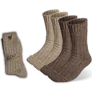 SILKMARKS® Alpaca-sokken, extra dik, wollige warmtesokken met exclusief comfort, knuffelsokken voor dames en heren, 2 x bruintinten, 39-42 EU