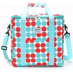 Picknickrugzakken Geïsoleerde lunchtas met verstelbare schouderriem Herbruikbare lunchbox for kantoorpicknick Wandelen Strand Lekvrije colakoeler Tote Bag Organizer (Color : Dots, Size : 20L)