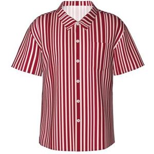 Hingor Geruite rode en zwarte print heren Hawaiiaanse shirt funky strand casual heren korte mouw zomer aloha shirts button down shirts M-XXL, Zwart, M