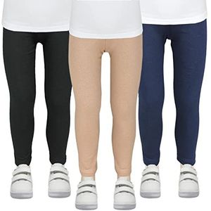 TupTam Meisjesleggings thermische leggings winterleggings ondoorzichtig, verpakking van 3 stuks, Zwart/Donkerblauw/Beige, 110