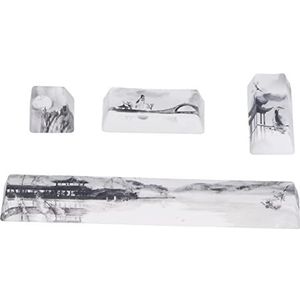 Keycaps, 4-delige DIY Keycaps Kit PBT Slijtvastheid Matte Vijf Zijden Sublimatie Custom Keycap Space/ESC/Enter/Numpad Enter Keycap voor Mechanisch Toetsenbord