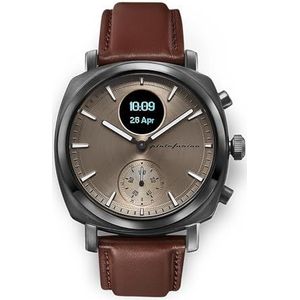 Pininfarina Senso Hybride Smartwatch - Analoog Horloge met Digitaal Display, volgt hartslag, ECG, Bloedzuurstof, Stappen, Calorieën, Slaap, Fitness - Kompas en GPS-tracking - Mercure Grijs