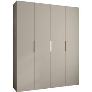 MEBLE KRYSPOL COMO 4 Kast met 4 Deuren - Kledingkast - Opbergkast voor Slaapkamer, Tienerkamer, Kinderkamer - 245,5x200x50cm - Kasjmier, Goud