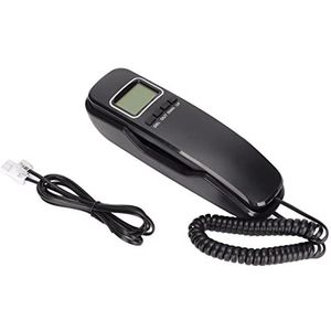 Telefoon Retro Wandtelefoon Huistelefoon Vast LCD-scherm Verstelbare Beltonen voor Thuiskantoor (BLACK)