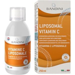 Bandini® Vitamine C Liposomaal Veganistisch Vloeibaar 250ml, Vitamine C 1000mg Hoge Dosis, Vermoeidheid en Vermoeidheid, Natuurlijke Sinaasappelsmaak, Suikervrije Vitamin als Natrium Ascorbaat