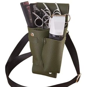 Kapperstas gereedschapstas salon haar schaar tas PU schaarclip tassen gereedschap kapperholster zak houder geval riem (groen)