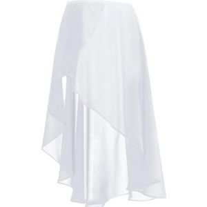 Sanfly Balletrok, lange dansrok van transparante chiffon, rok met verstelbare gespen, wikkelrok voor dans, performance-accessoires