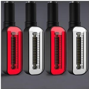 Richtingaanwijzer Licht Universele M10 Motorfiets Richtingaanwijzers Motorfiets LED Richtingaanwijzers Ingebouwde LED Relais Motorfiets Knipperlicht Stop Signalen Lichten(2pcs Red+2pcs White)