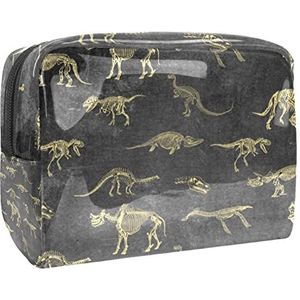 Cosmetische tas voor dames,kleine make-uptas voor portemonnee,Dinosaurus skelet grijs,Cosmetische reistas,make-uptasje