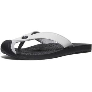 KEEN Barbados ademende comfortabele sandalen met teenbescherming, flip-flops, vapor/zwart, 35 EU, Vapor Black, 35 EU