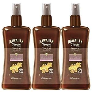 Hawaiian Tropic Protective Dry Spray Oil Sonnenöl LSF 20, 200 ml, 3 St