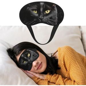 Oogmasker om te slapen ademend licht blokkerend slaapmasker een zwarte kat op een zwarte achtergrond nachtblinddoek zachte comfortabele nachtoogslaap schaduwhoes voor mannen vrouwen oogbedekking voor