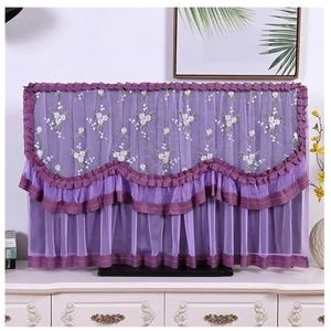 WLTYSM TV-hoes, zet de tv aan zonder de hoes te verwijderen, stofkap, volledig frame, tv-schermbeschermers (donkerpaars, 40 inch)