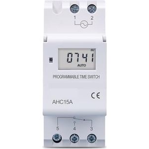 Op wekelijkse DIN-rail 7 dagen programmeerbare digitale tijdschakelaar relais timer controle AC 220V 230V 12V 24V 48V 16A 1st (Kleur: 30A, Maat: 110V AC DC)