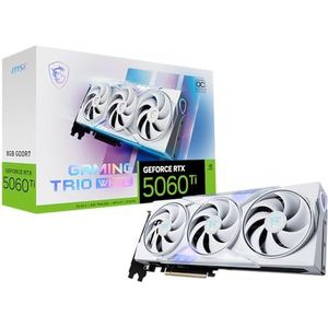 MSI Gaming RTX 5060 Ti 8G Gaming Trio OC White grafische kaart (8 GB GDDR7,128-bit, extreme prestaties: 2662 MHz, DisplayPort x3 2.1a, HDMI 2.1b, NVIDIA Blackwell-architectuur
