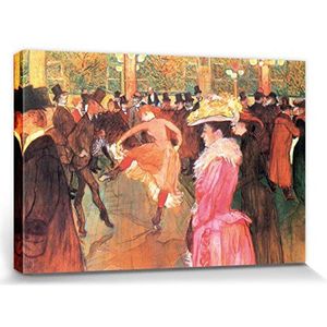 1art1 Henri De Toulouse-Lautrec Poster Kunstdruk Op Canvas Dance In The Moulin Rouge, 1890 Muurschildering Print XXL Op Brancard | Afbeelding Affiche 30x20 cm