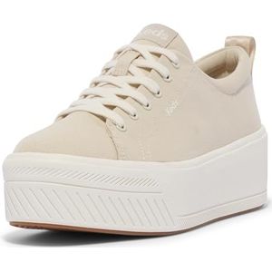 Keds Skyler Lace Up Sneaker voor dames, Taupe Doek, 38.5 EU