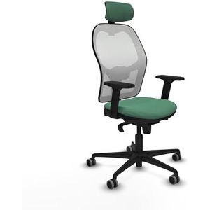 Piqueras y Crespo Jorquera Bureaustoel met wielen met rem, 2D-armen, 2D-hoofdeinde, 1D lendensteun en vaste rug in kleur