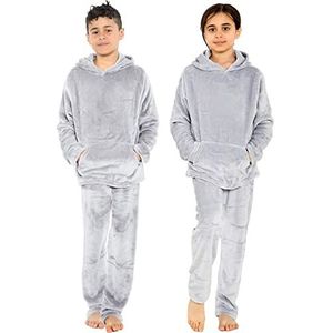 A2Z 4 Kids Kinderen Warm Fleece Twosie Capuchon Pyjama - PJS 215 Grey 13