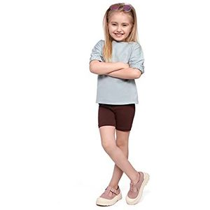 SOFTSAIL Korte fietslegging voor meisjes, katoen, sport, dans, gymnastiek, ademend, comfortabel en rekbaar, Brons., 6-7 Jaar