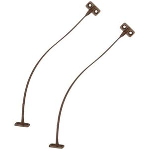 Gedotec H3951 H3951 Klephouder voor meubeldeuren, klepbeslag voor kledingkast, klaphouder keuken, kunststof, bruin, 200 mm, 2 stuks