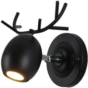 Wandlamp Voor Woonkamer Smeedijzeren Wandlamp Nordic Creatieve Gewei Wandlamp Slaapkamer Wandkandelaar Voor Woonkamer Nachtkastje Eetkamer Wandlamp Binnen(Black)