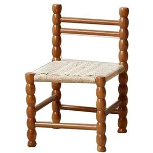 Keukenstoelen, rotan patio moderne vrijetijds houten eetkamerstoel, for binnen en buiten, achtertuin, veranda, wachtkamer(Dark Brown,Short)