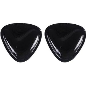 QEOTOH Besneeuwde kleverige beha-inzetstukken, borstversterkers beha push-up pads, waterdichte siliconen beha pad dubbelzijdige zelfklevende insert, zelfklevend, Zwart, 12.5*12*3.5*3.5cm