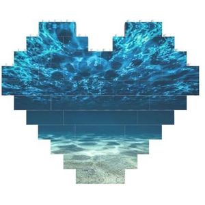 Blue Ocean Sea Legpuzzel - hartvormige bouwstenen puzzelspel - leuk en stressverlichtend puzzelspel
