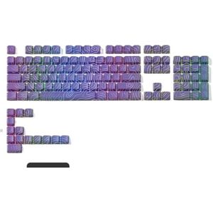 QPSJXN OEM IMD-Tech Keycap Set 118 met Topografisch Patroon Briljant Ontwerp (Paars 118 Keys)