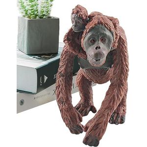 Orang-oetan speelgoed, Gorilla Family Realistisch Gorilla-beeldje, PVC jungle dieren speelset, realistisch gorilla speelgoed voor kinderen en volwassenen kerst- en verjaardagscadeau Yatlouba