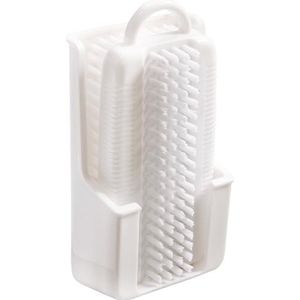 haug bürsten - Nagelborstel dubbelzijdig met koker - kleur: wit - afmetingen: 11,5 x 5,8 x 3,5 cm - Made in Germany