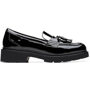 Clarks Lauryl Loafer met kwastjes voor dames, zwart patent, 3 UK