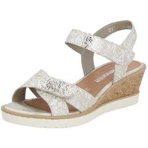 Remonte R6252 Damessandalen met sleehak, wit goud 91, 40 EU