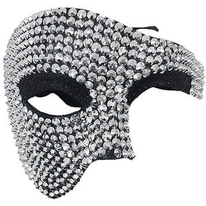 Luxylei Steentjes Half Gezichtsmaskers, Maskerade Maskers Mardi Gras Maskers met Verstelbare Riem voor Party Foto Prop