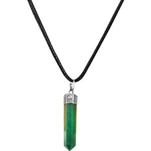Aashita Creations Green Aventurine Healing Crystal Pendant, Unisex Pendant, Crystal Chain Necklace, Crystal Locket (Pencil Shape)