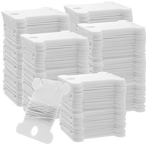 FUNSUEI 1000 stuks plastic floss klossen, borduurgaren klossen kaart, kruissteek draad houder kaart floss klossen organisator voor doe-het-zelf borduurwerk naaigaren opslag, melkwit